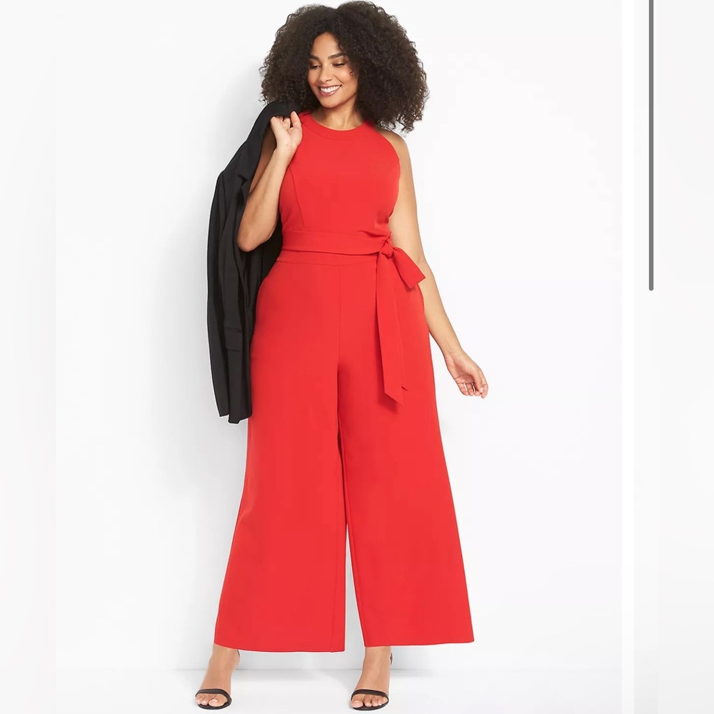 Lane Bryant Sleeveless Halter Lena Jumpsuit